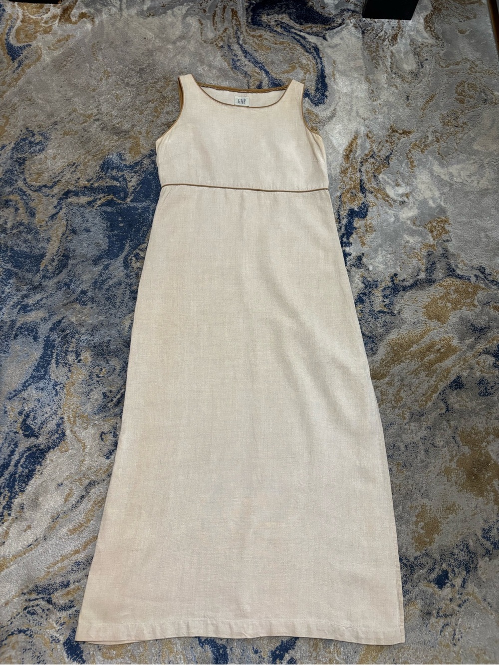 GAP Cream Sleeveless Linen-Blend Maxi Dress